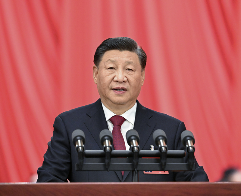 2022年10月16日,习近平在中国共产党第二十次全国代表大会上作报告。