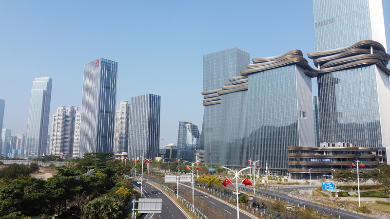 2024年1月1日,广东珠海,横琴粤澳深度合作区楼群。