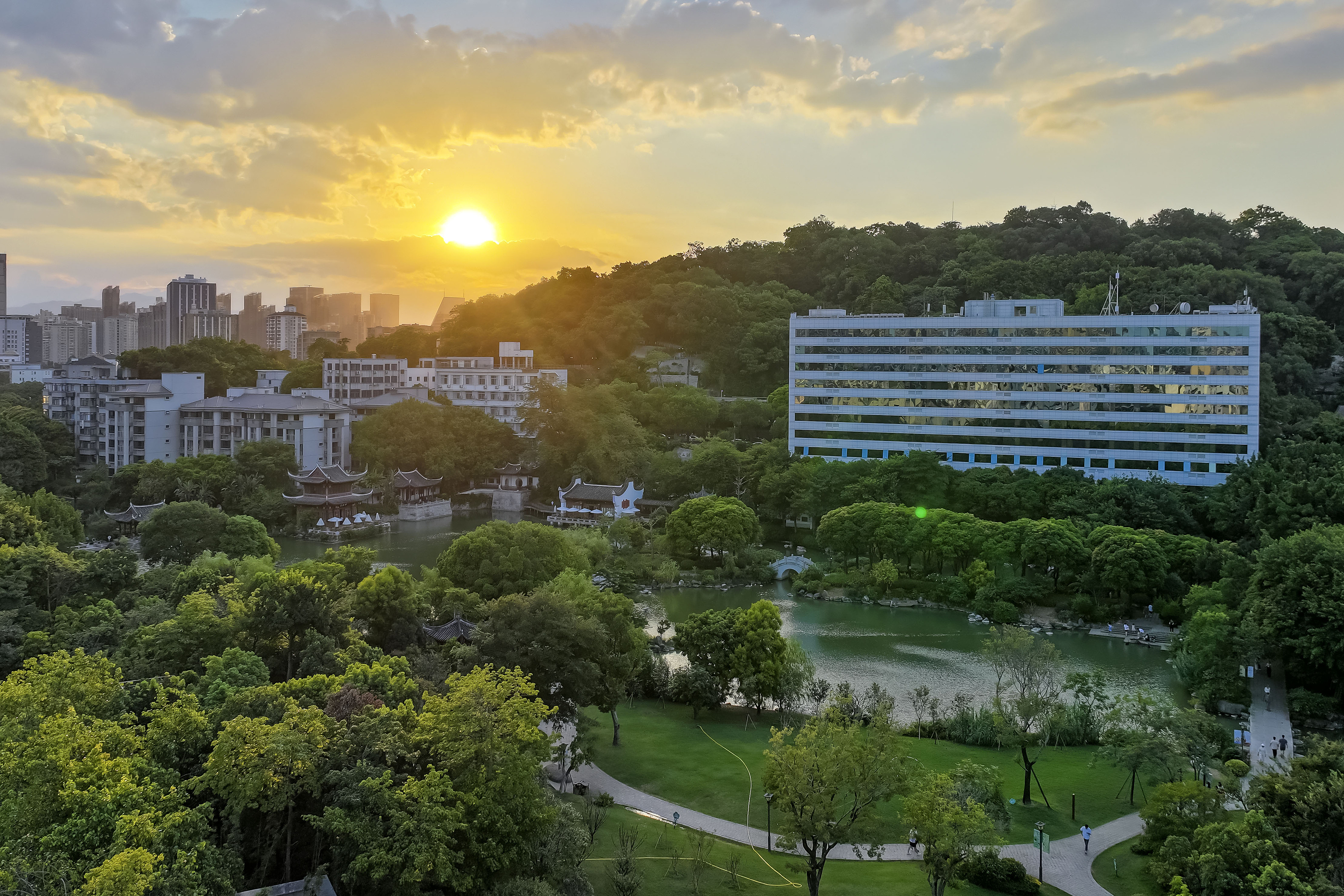 2024年7月17日,福州市鼓楼区黎明湖生态湿地公园。