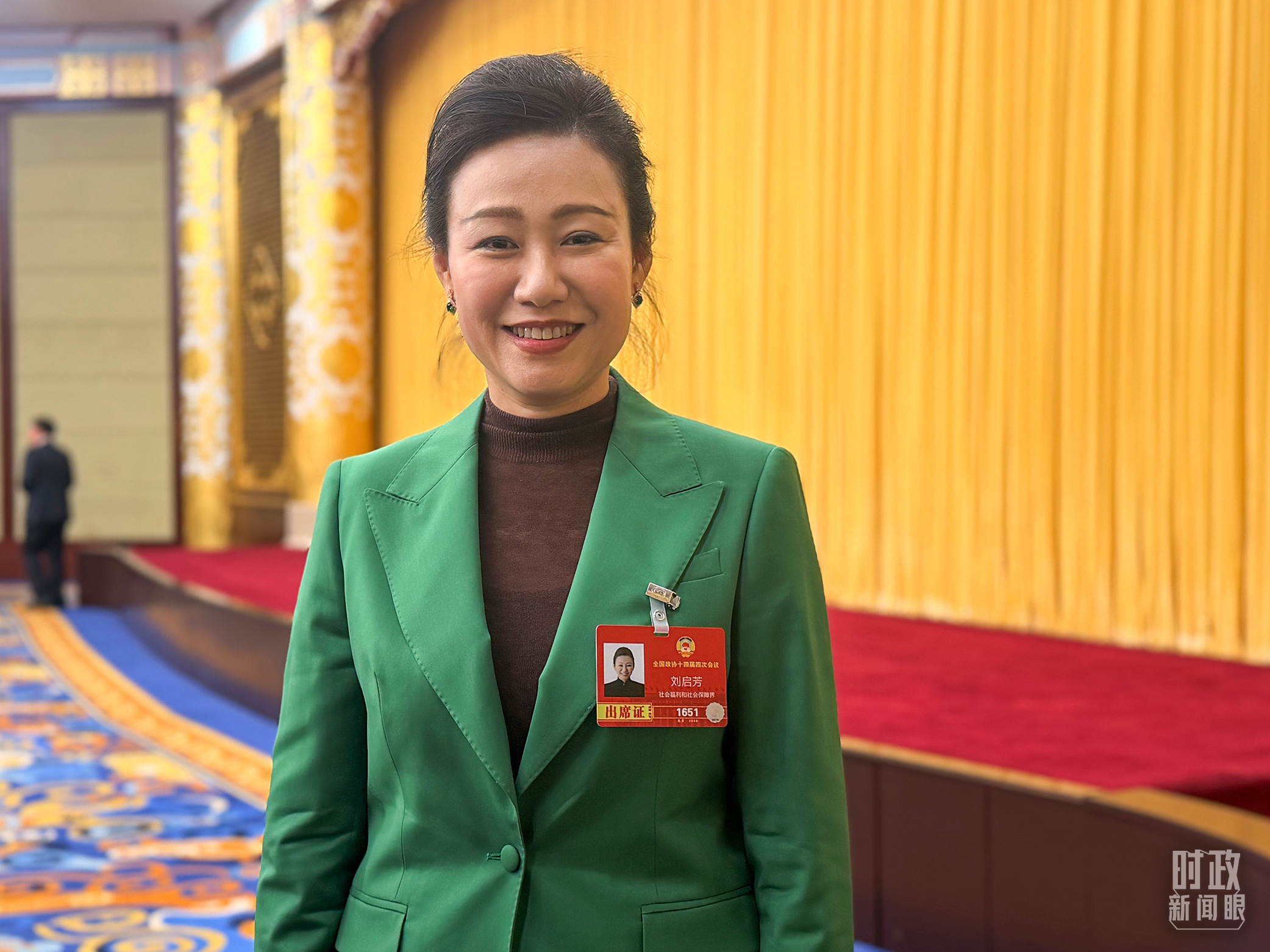 △刘启芳委员。(总台央视记者卢心雨拍摄)