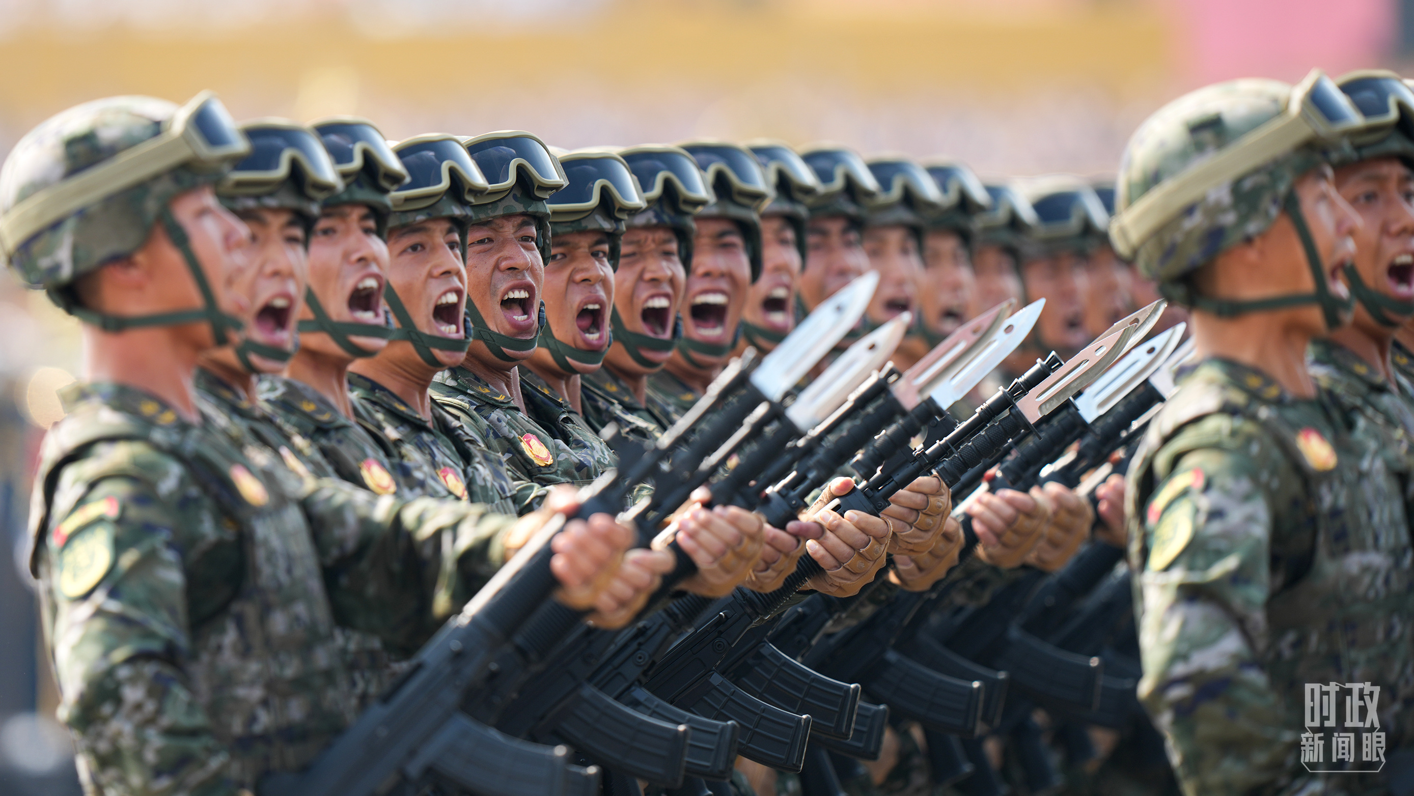 △九三阅兵中的方队。(总台记者李晋拍摄)