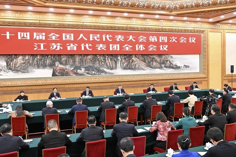 △2026年3月5日，习近平总书记参加十四届全国人大四次会议江苏代表团审议。