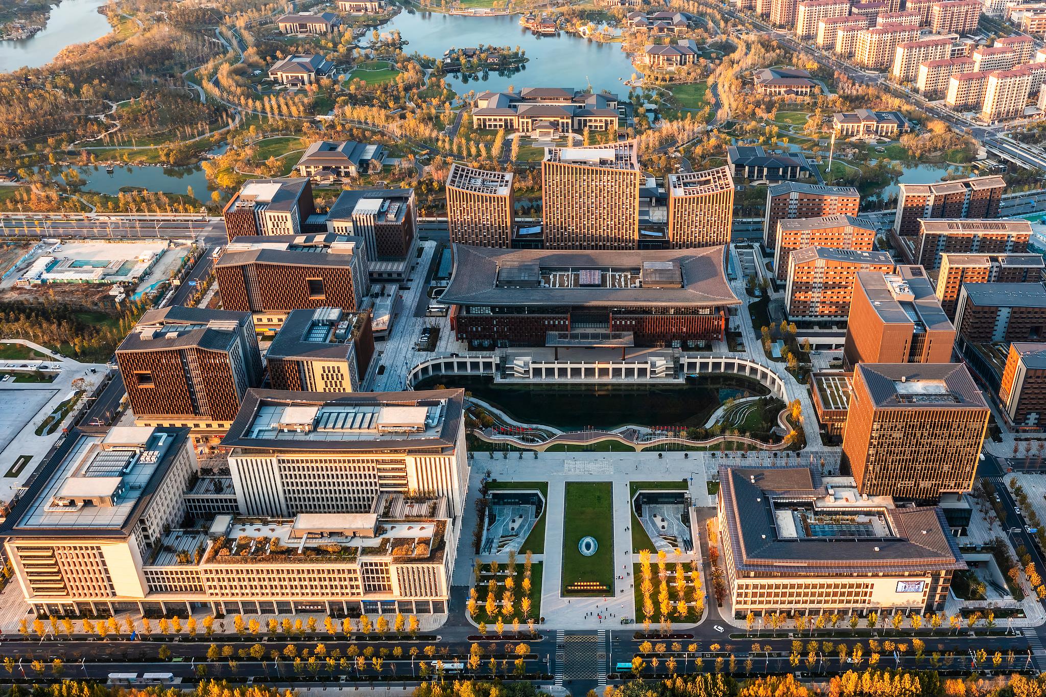 △雄安新区商务服务中心航拍。(图/视觉中国)