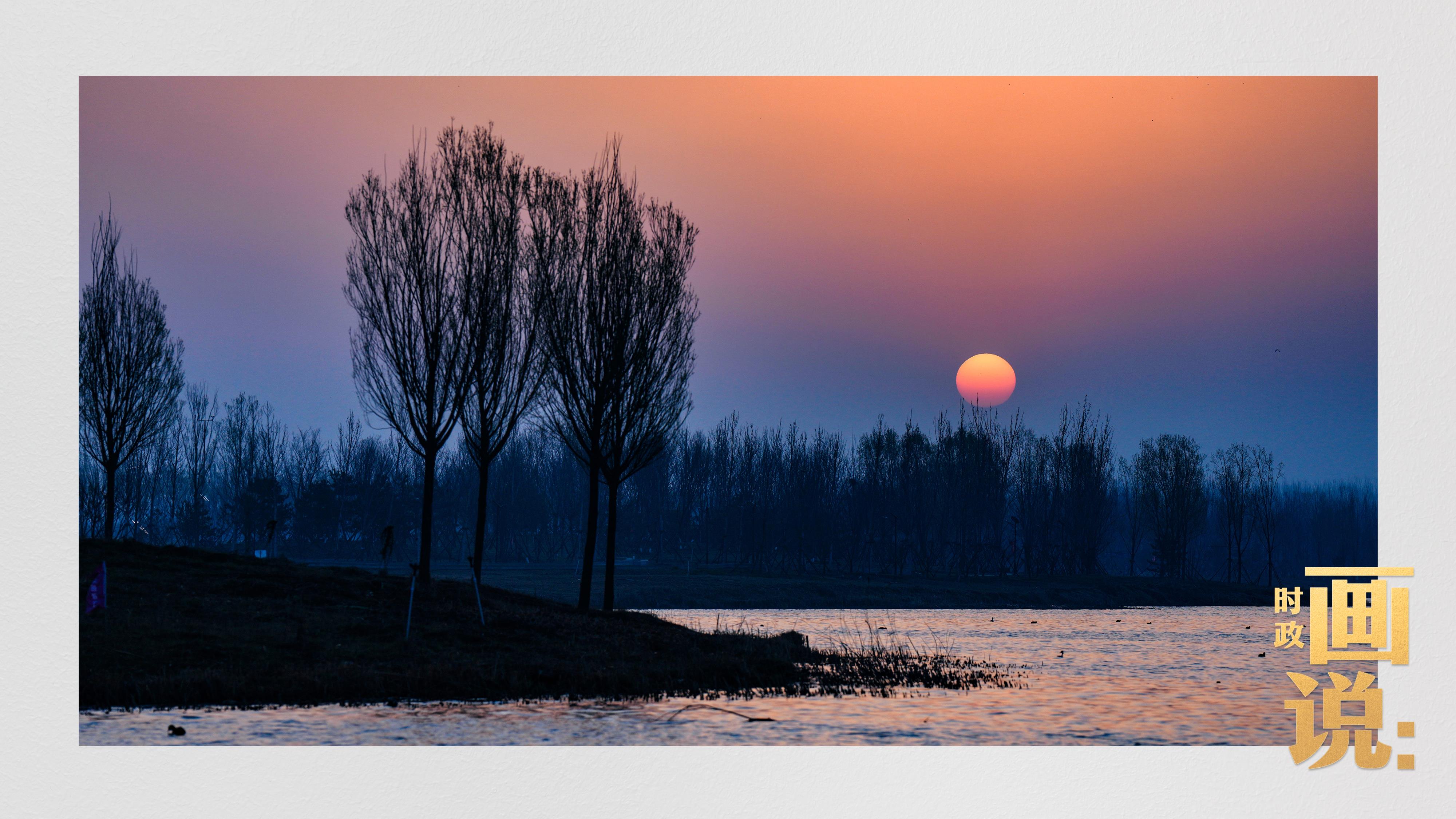 △白洋淀日出,清澈的水面尽染金缕