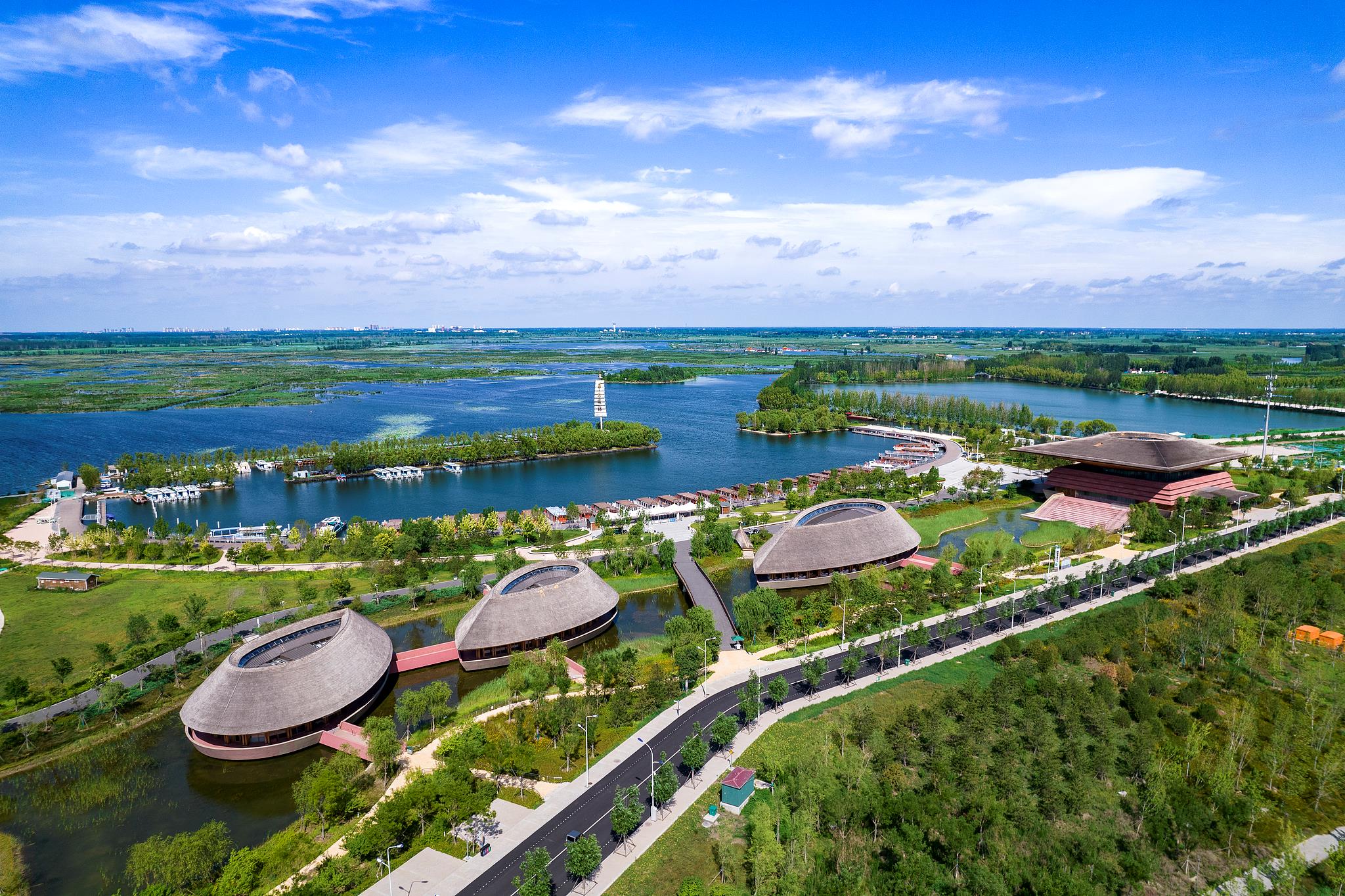 △雄安新区白洋淀旅游码头。(图/视觉中国)