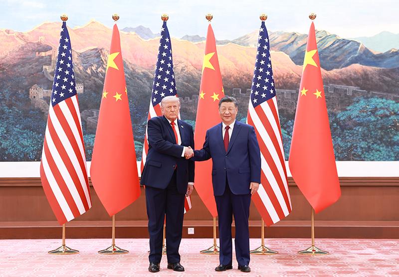 △2026年5月14日上午,习近平主席在北京人民大会堂同来华进行国事访问的美国总统特朗普举行会谈。